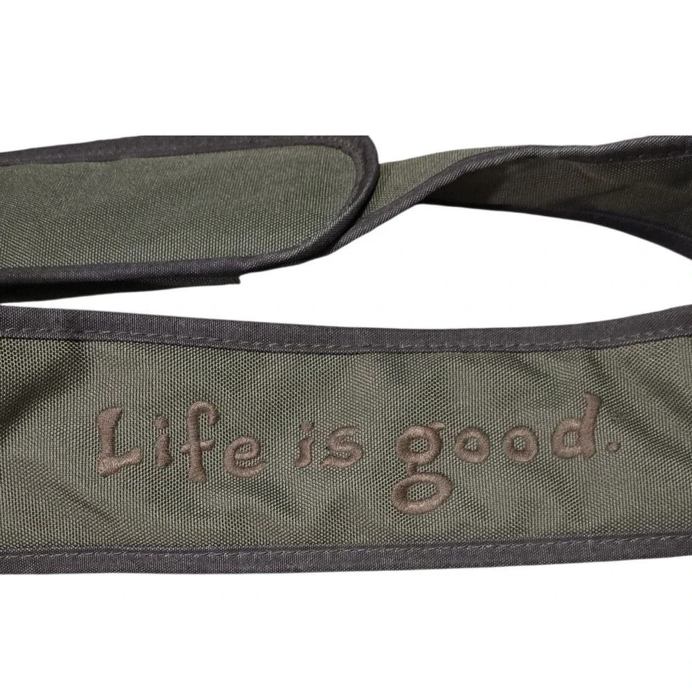Life is Good‎ Messenger Bag Unisex Canvas Crossbody Hiking Travel Olive Green OS